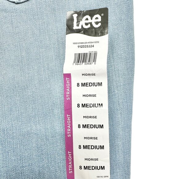 Lee Womens Midrise Straight Leg Jeans Size 8 M Light Blue Denim Cotton Blend - Picture 4 of 10